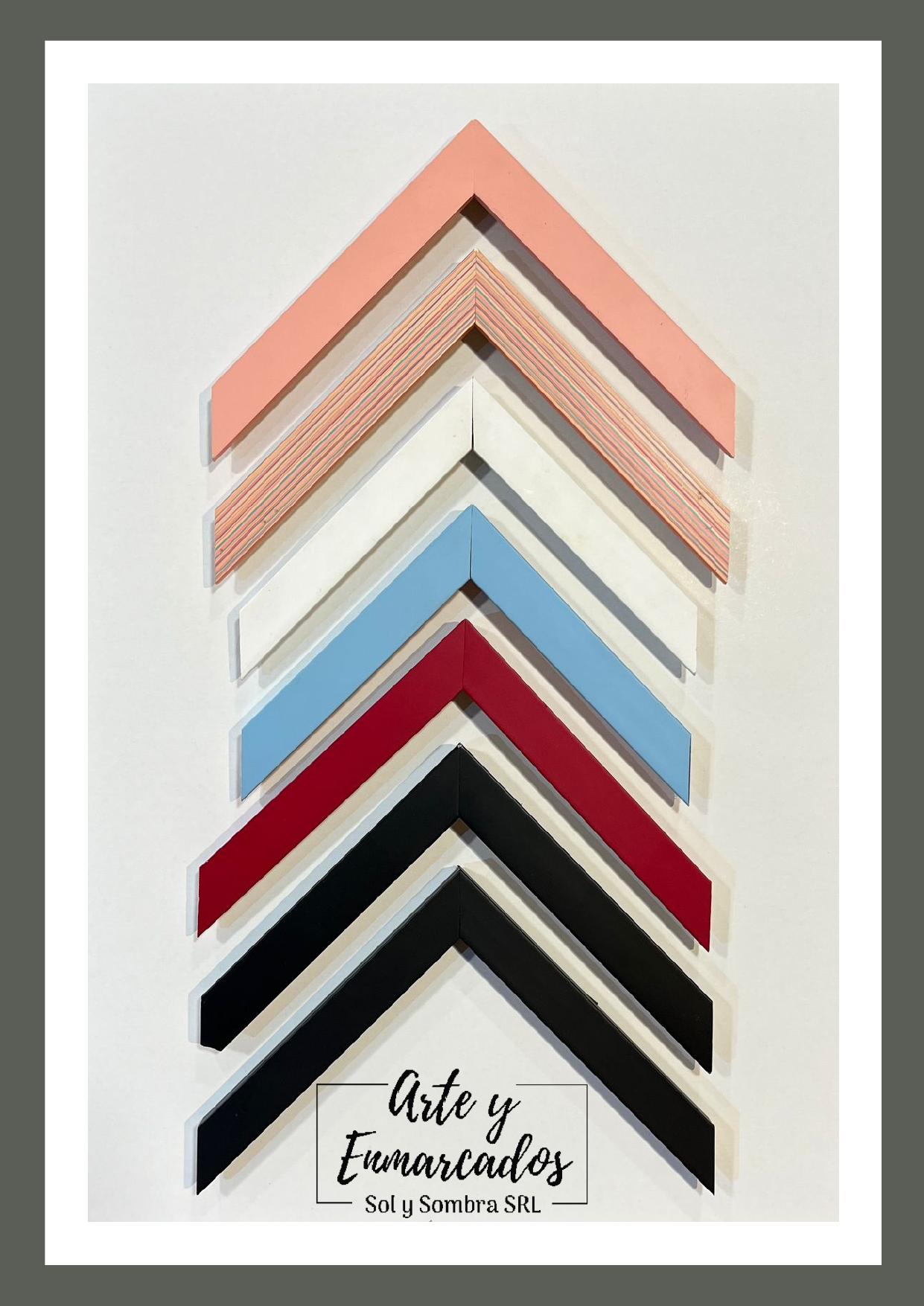 Molduras de colores mate en tonos rosa, blanco, celeste, rojo y negro – Sol y Sombra SRL