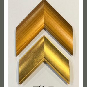 Molduras doradas intensas con acabado brillante y perfil biselado – Sol y Sombra SRL