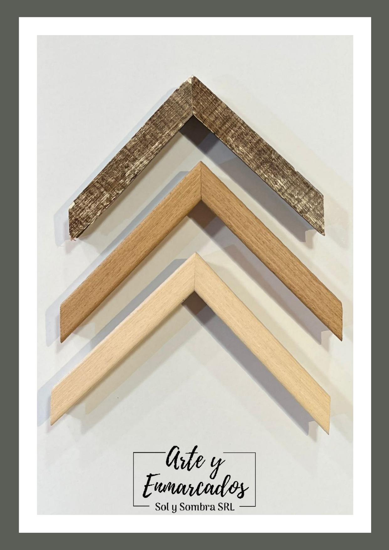 Molduras naturales de madera clara y rústica – Sol y Sombra SRL