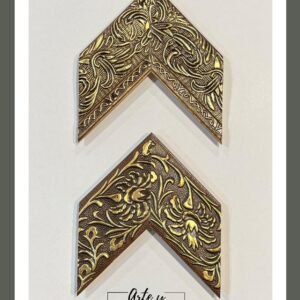 Molduras de bronce labrado con relieves dorados y acabado envejecido – Sol y Sombra SRL