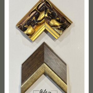 Molduras doradas y de madera envejecida con detalles artísticos – Sol y Sombra SRL